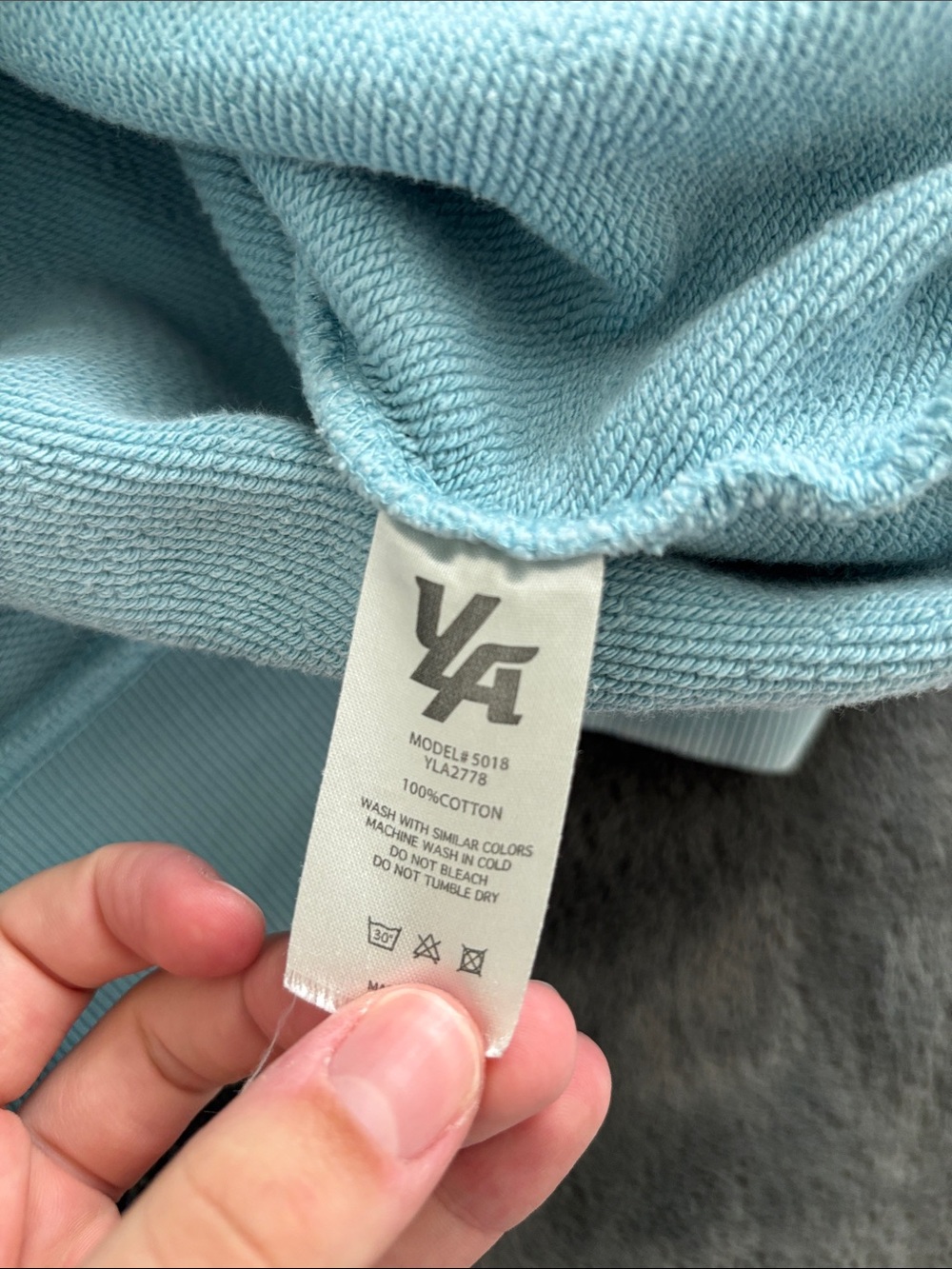 YoungLA Size S Light Blue Hoodie - Picture 6 of 8